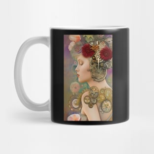 Beautiful Steampunk Girl - Victorian Flowers Roses - SP998 - Be Different - Gears and Cogs Mug